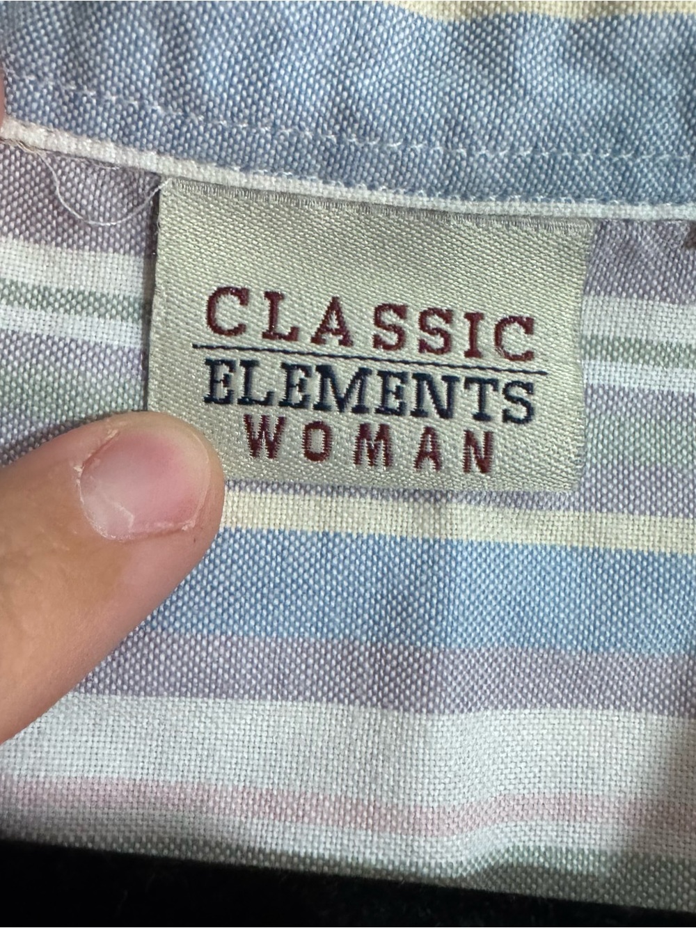 Vintage Classic Elements Pastel Stripe Button Up Shirt Womens 20W - Picture 4 of 6